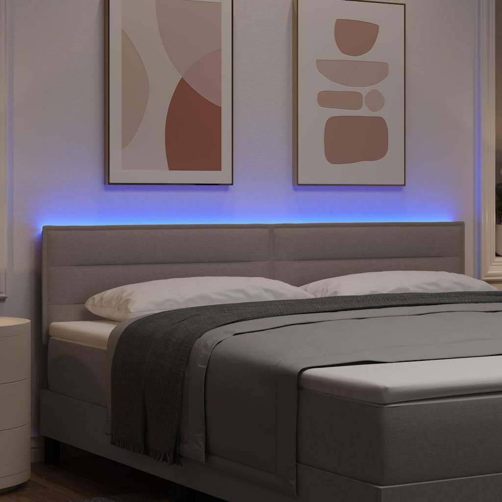 LED Kopfteil Taupe Stoff