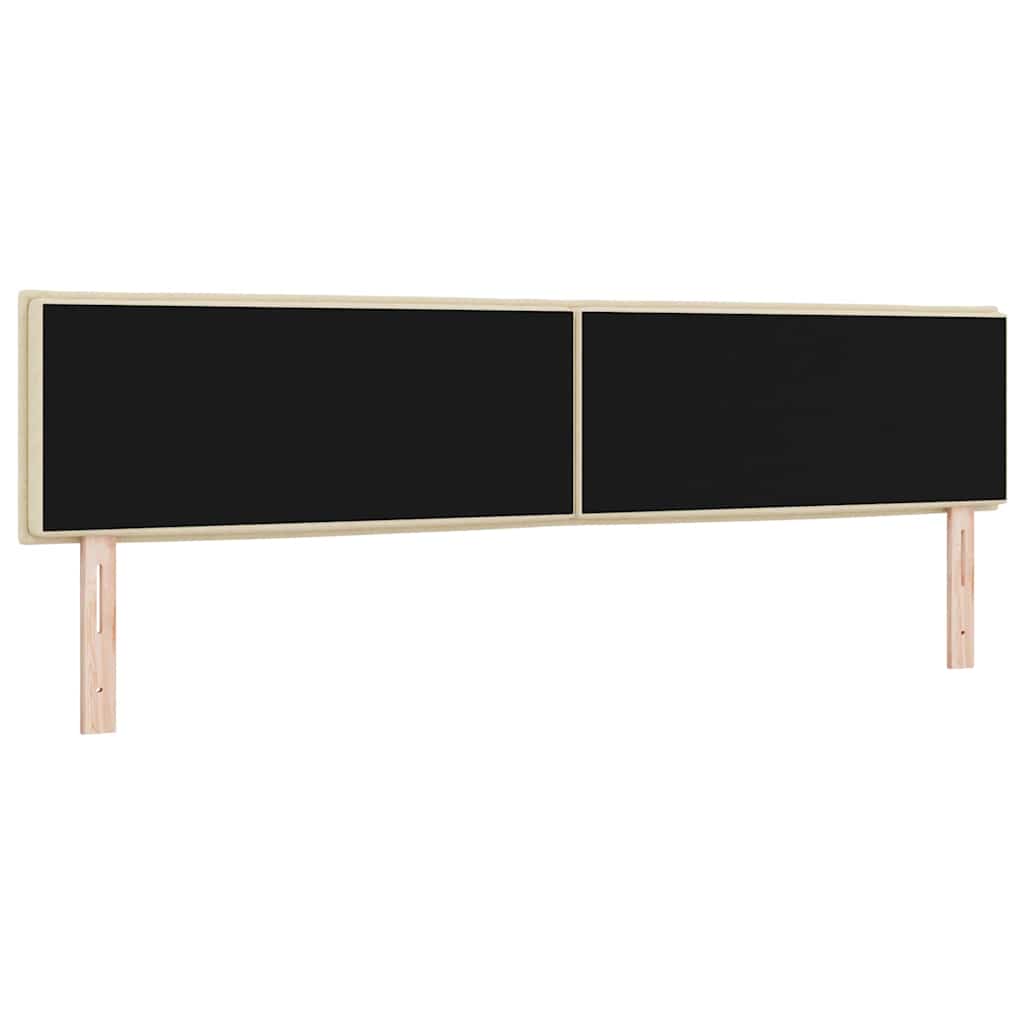 LED Kopfteil mit LED-Lichtleisten Creme 200 cm Stoff