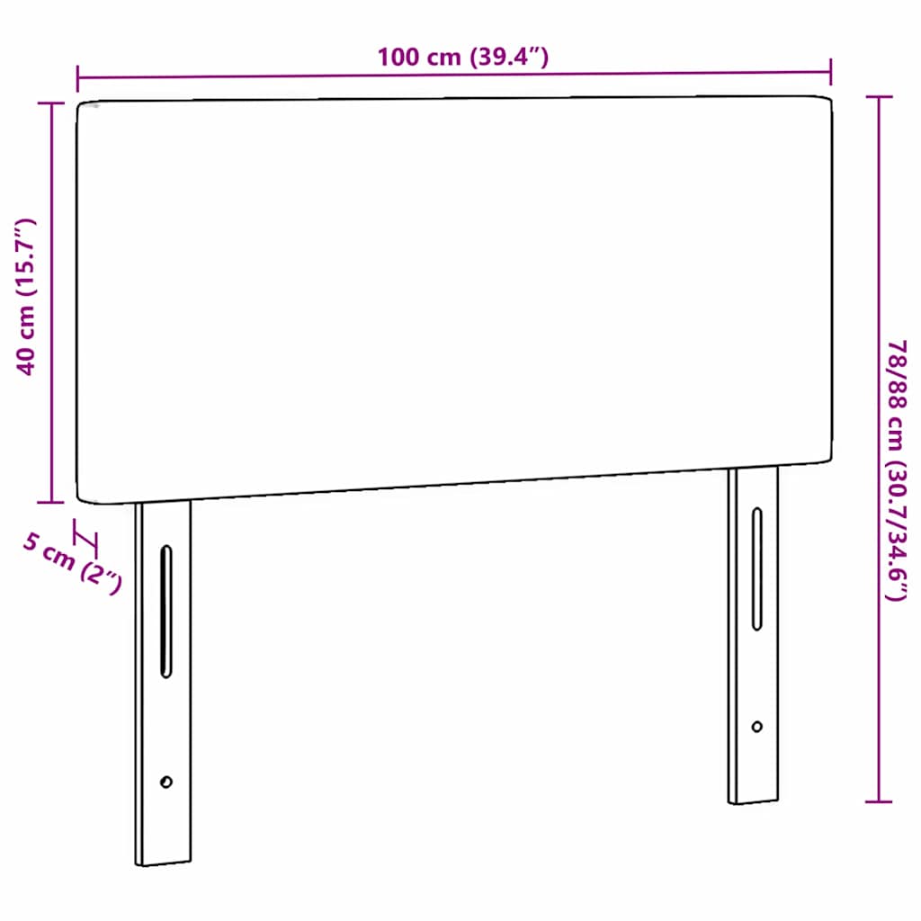 LED Kopfteil mit LED-Lichtleisten Dunkelgrau 100 cm Cordstoff