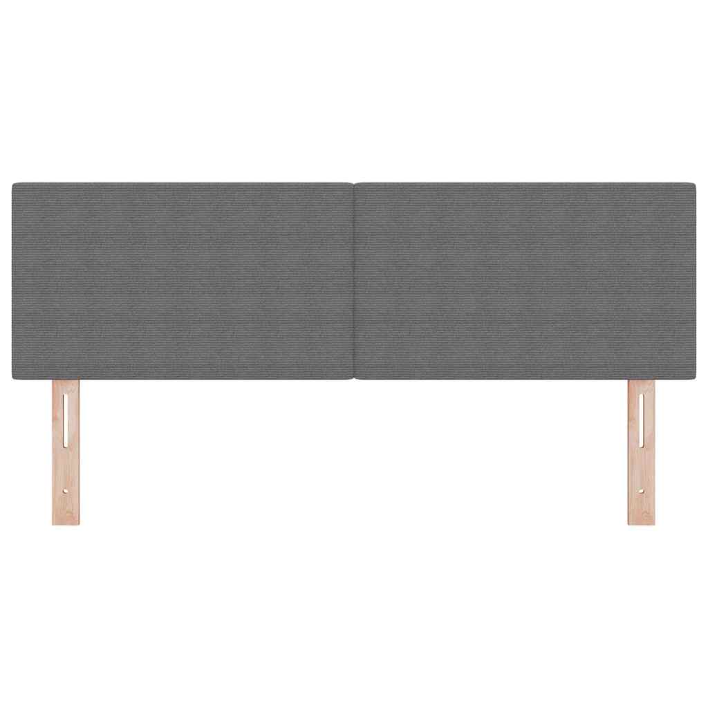 LED Kopfteil mit LED-Lichtleisten Hellgrau 144 cm Cordstoff