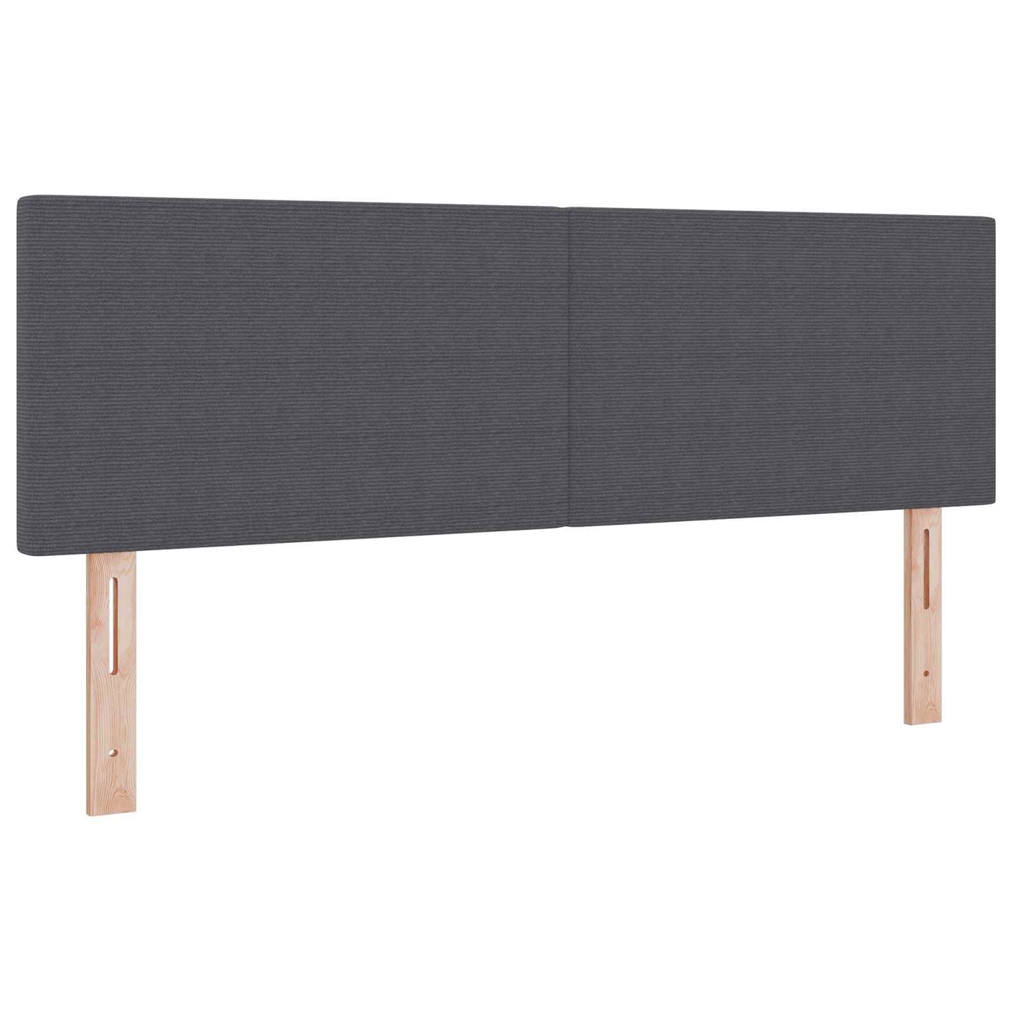 LED Kopfteil mit LED-Lichtleisten Dunkelgrau 144 cm Cordstoff