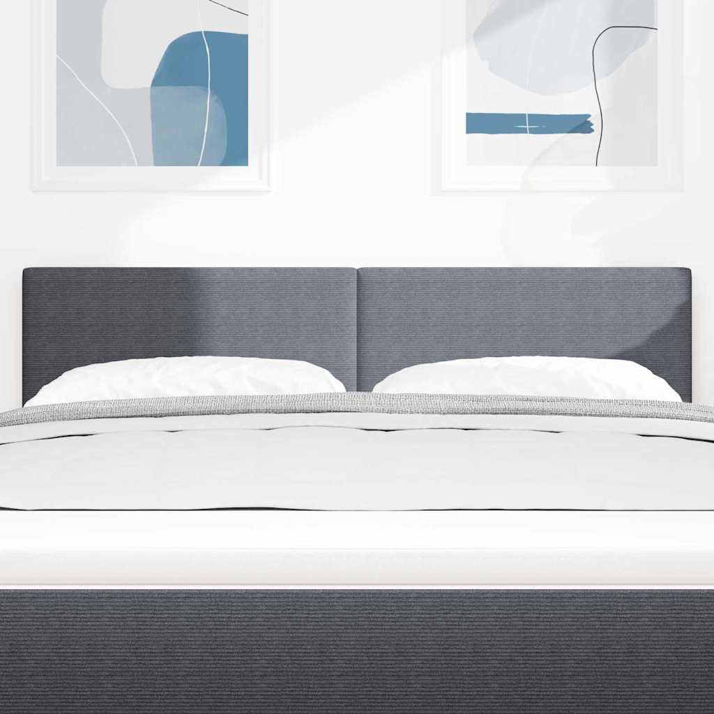 LED Kopfteil mit LED-Lichtleisten Dunkelgrau 160 cm Cordstoff