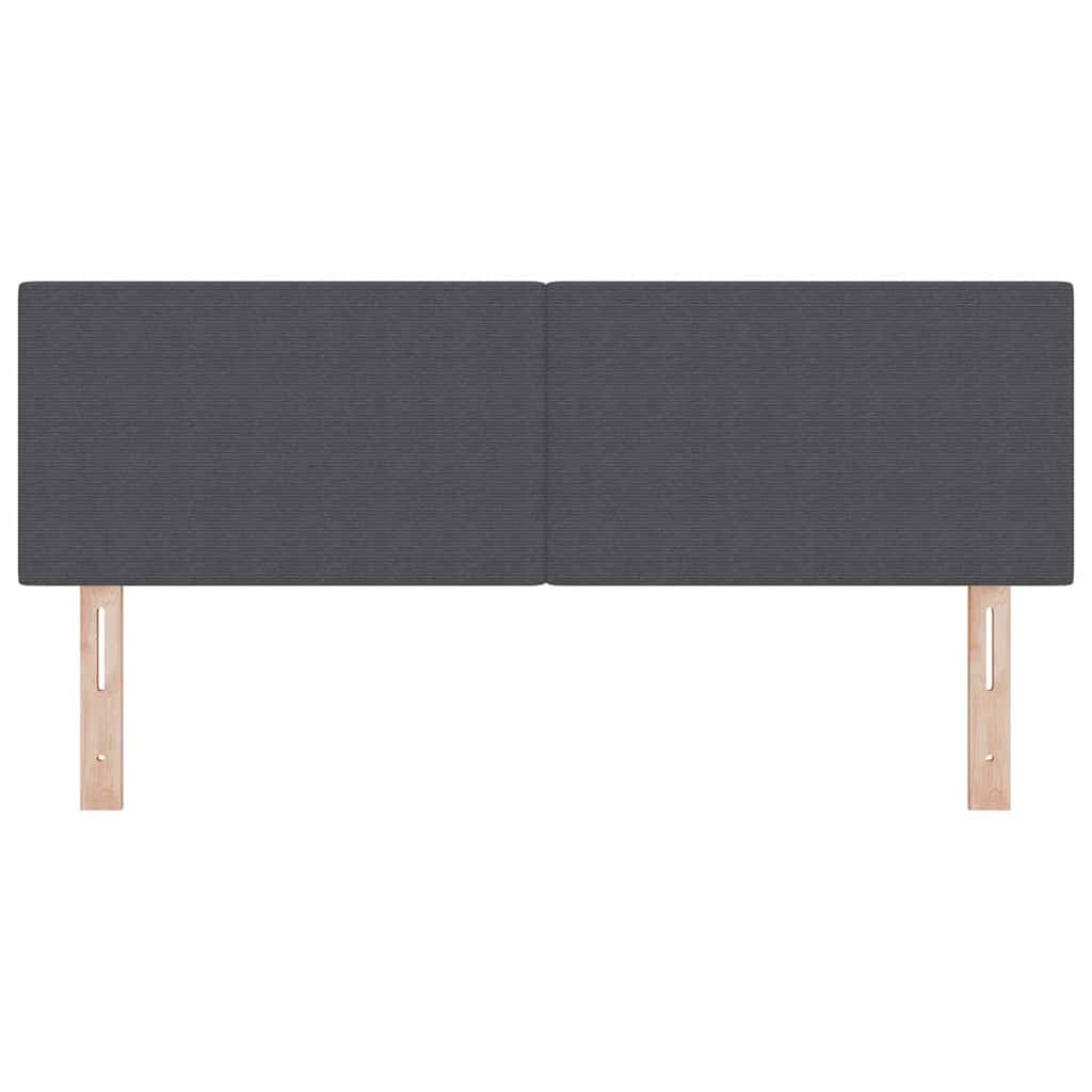 LED Kopfteil mit LED-Lichtleisten Dunkelgrau 160 cm Cordstoff