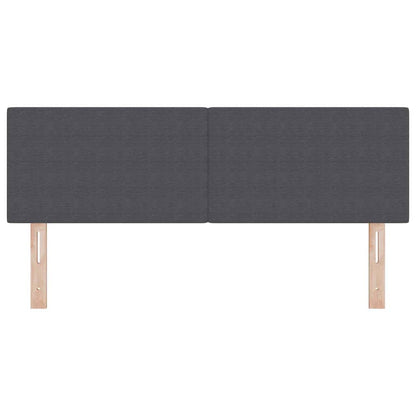 LED Kopfteil mit LED-Lichtleisten Dunkelgrau 160 cm Cordstoff