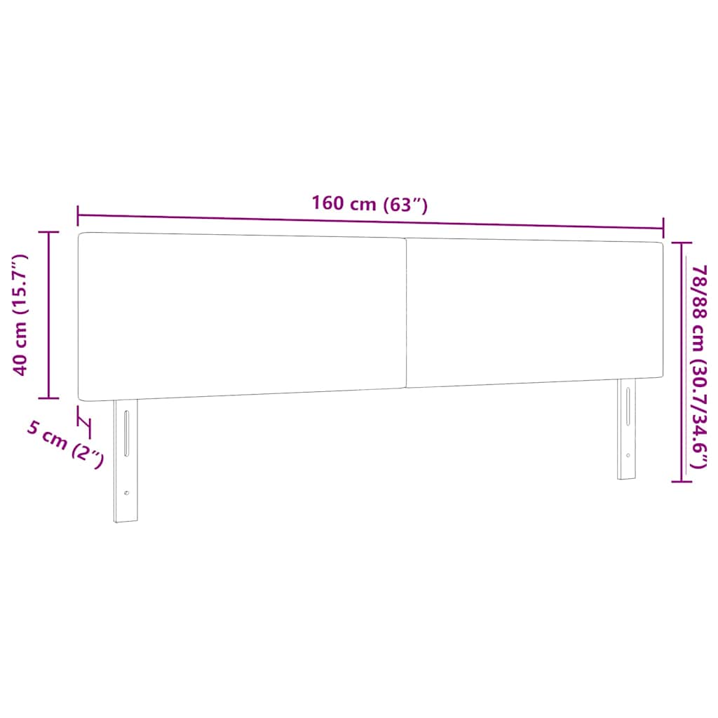 LED Kopfteil mit LED-Lichtleisten Grau-Grün 160 cm Cordstoff