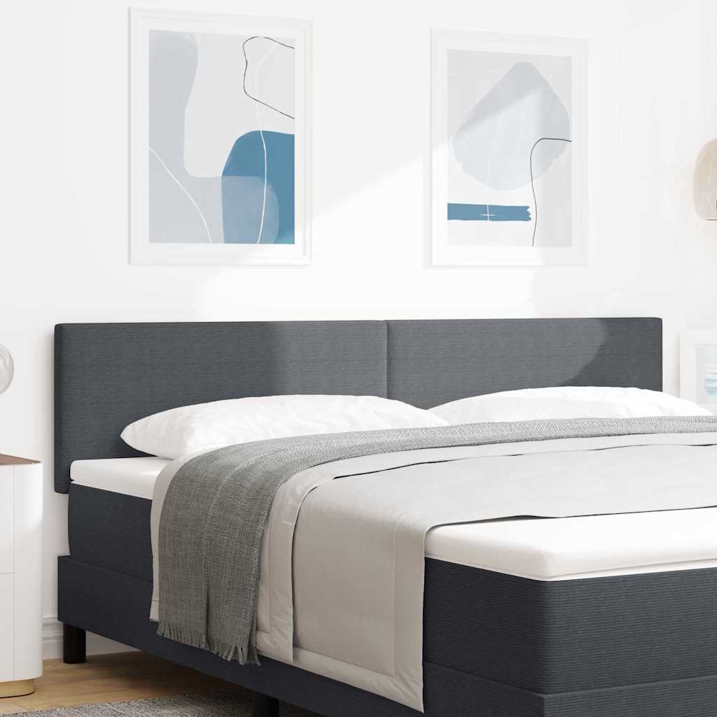 LED Kopfteil mit LED-Lichtleisten Dunkelgrau 180 cm Cordstoff