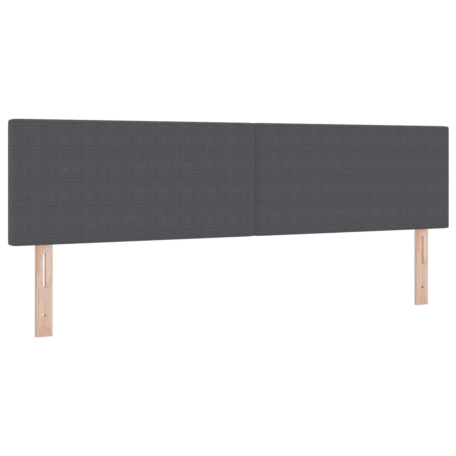 LED Kopfteil mit LED-Lichtleisten Dunkelgrau 180 cm Cordstoff