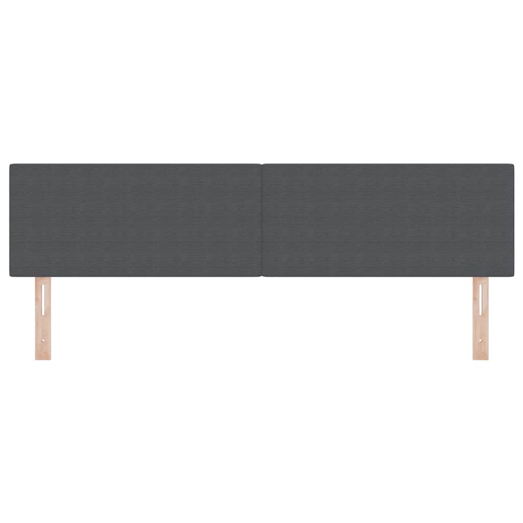 LED Kopfteil mit LED-Lichtleisten Dunkelgrau 180 cm Cordstoff