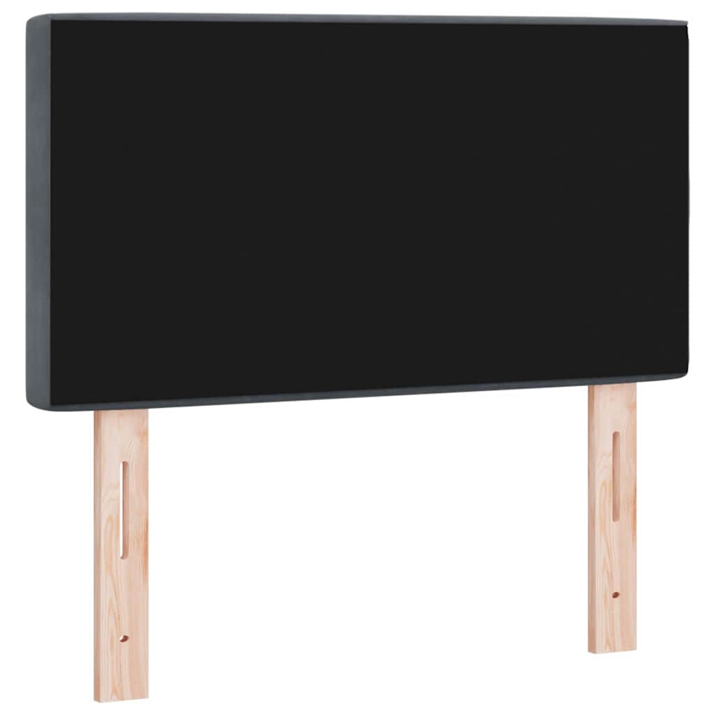 LED Kopfteil mit LED-Lichtleisten Dunkelgrau 80 cm Samt