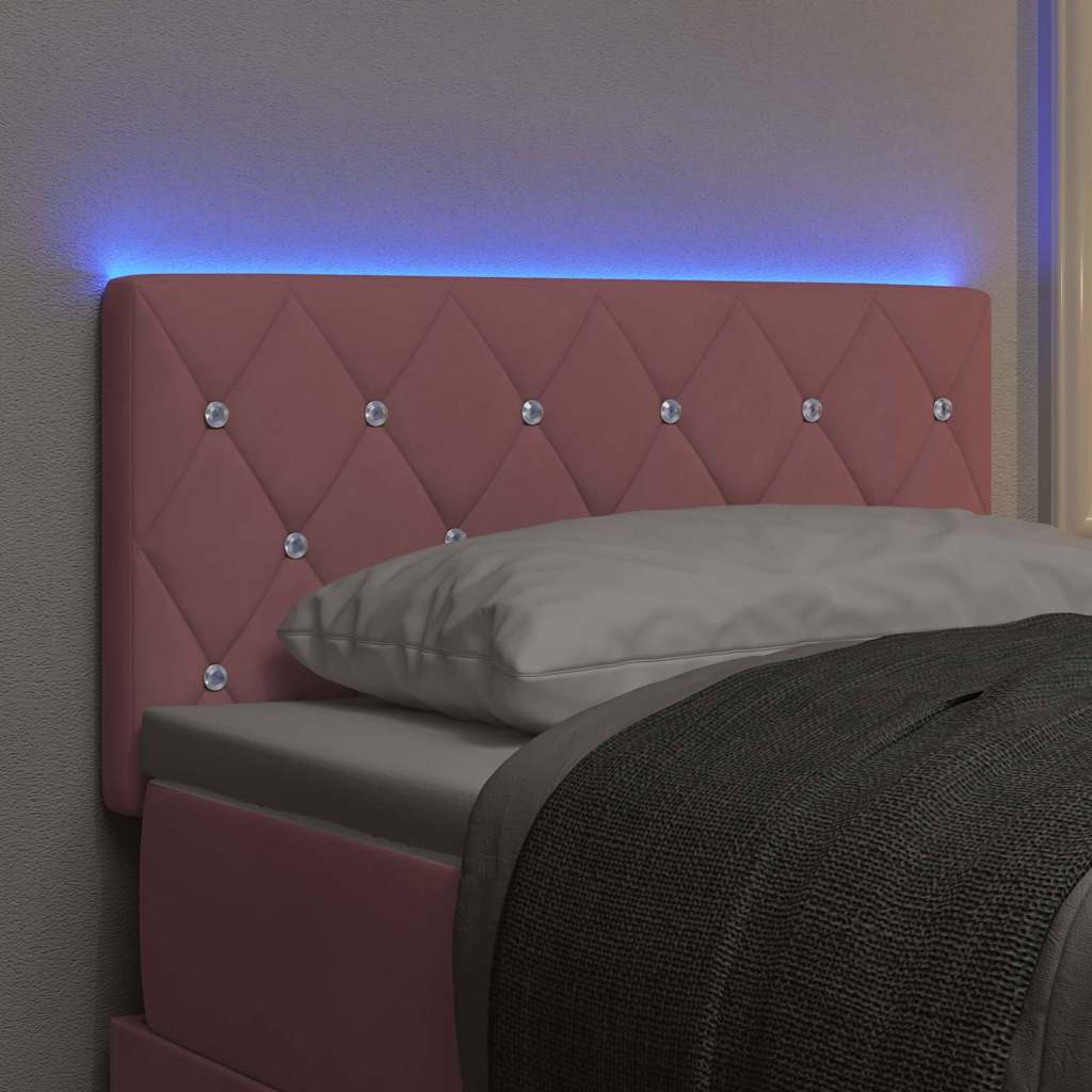 LED Kopfteil mit LED-Lichtleisten mit Kopfteil Rosa 80 cm Samt