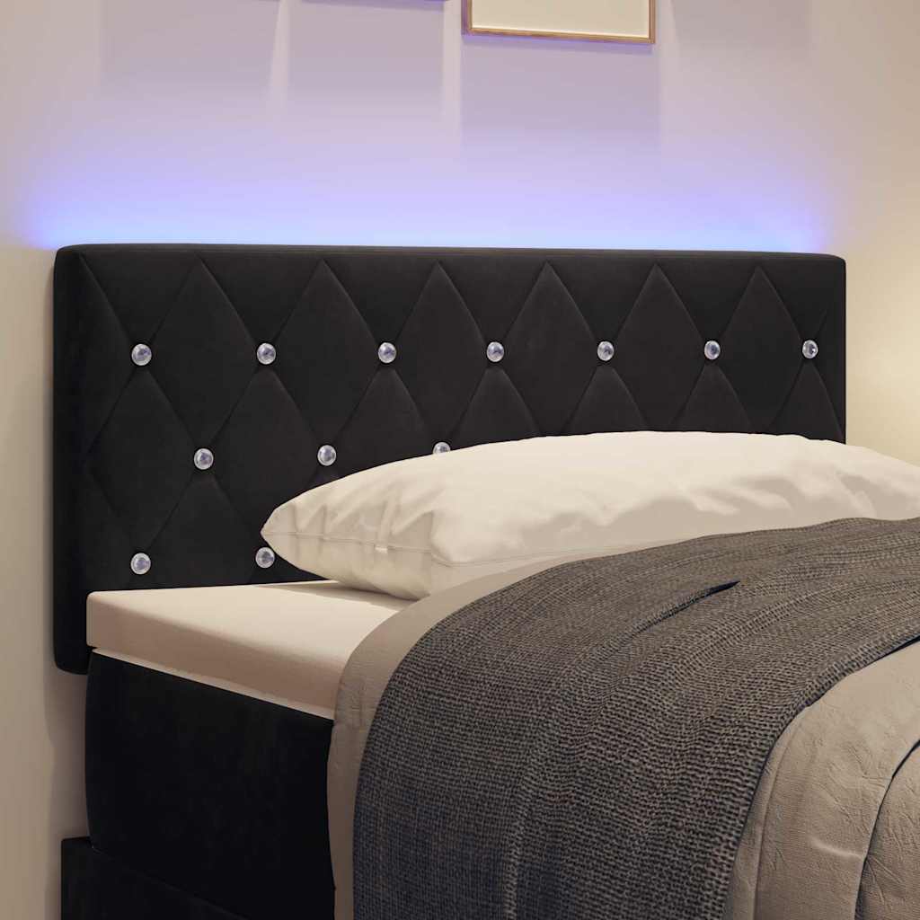 LED Kopfteil mit LED-Lichtleisten Schwarz 100 cm Samt