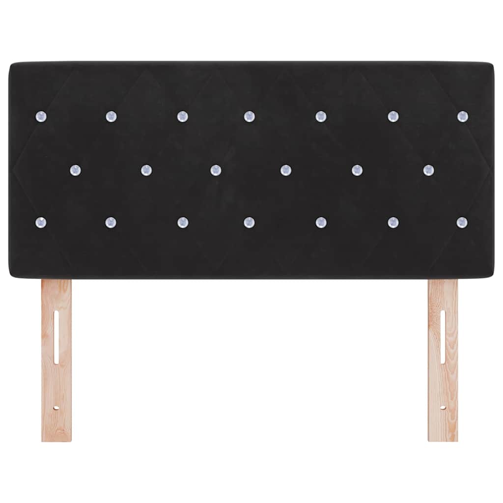 LED Kopfteil mit LED-Lichtleisten Schwarz 100 cm Samt