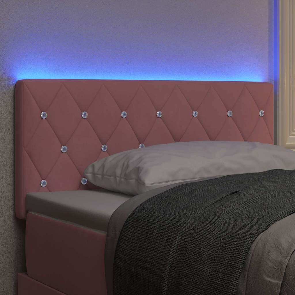LED Kopfteil mit LED-Lichtleisten mit Kopfteil Rosa 100 cm Samt