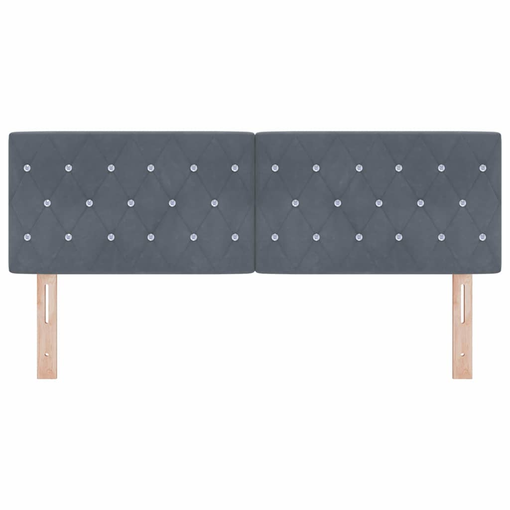 LED Kopfteil mit LED-Lichtleisten Dunkelgrau 144 cm Samt
