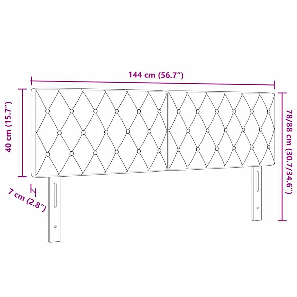 LED Kopfteil mit LED-Lichtleisten Dunkelgrau 144 cm Samt