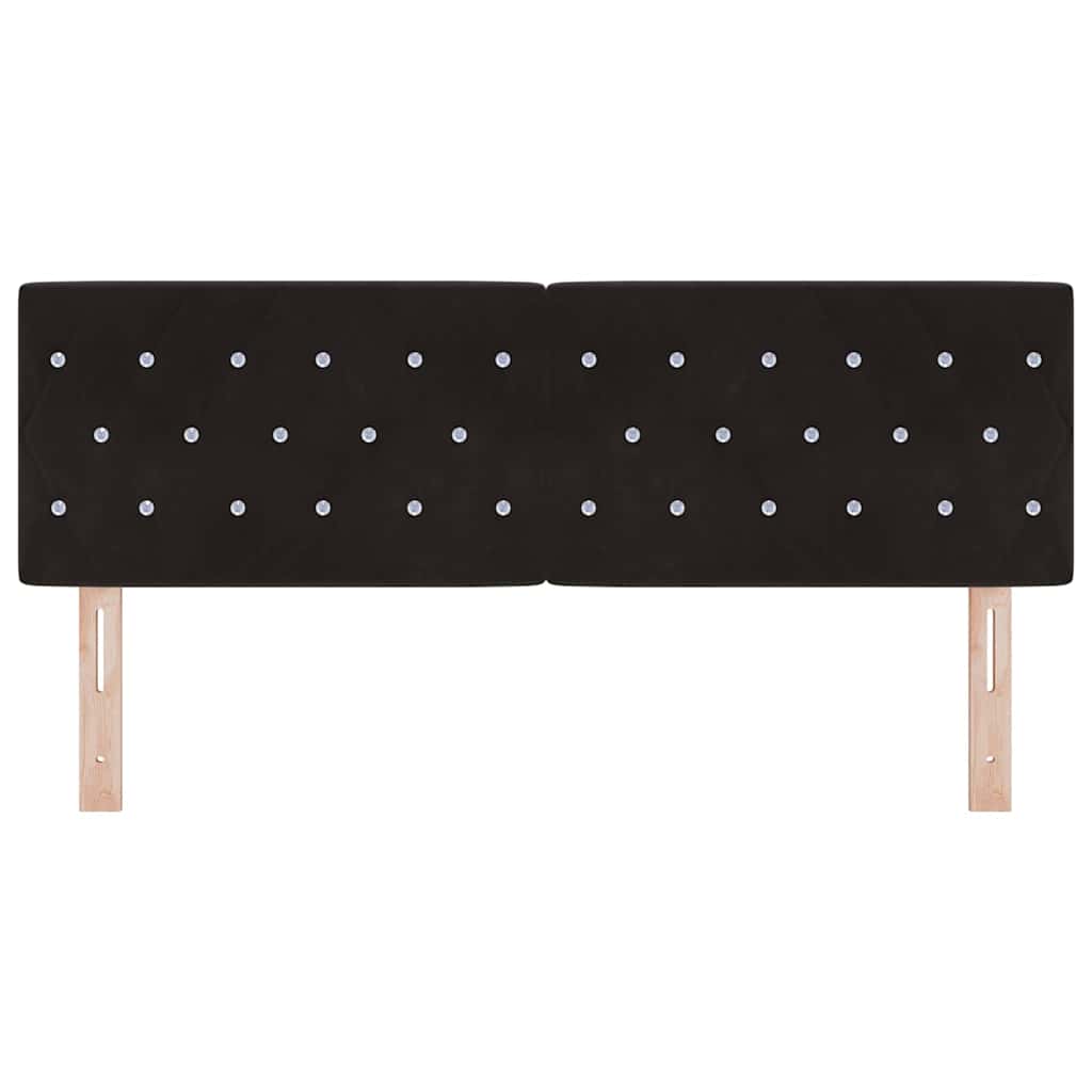 LED Kopfteil mit LED-Lichtleisten Schwarz 144 cm Samt