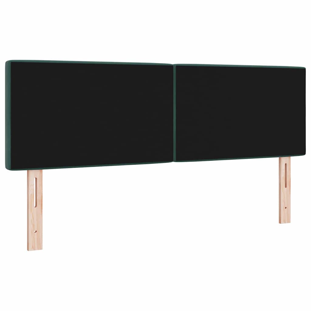 LED Kopfteil mit LED-Lichtleisten Dunkelgrün 144 cm Samt