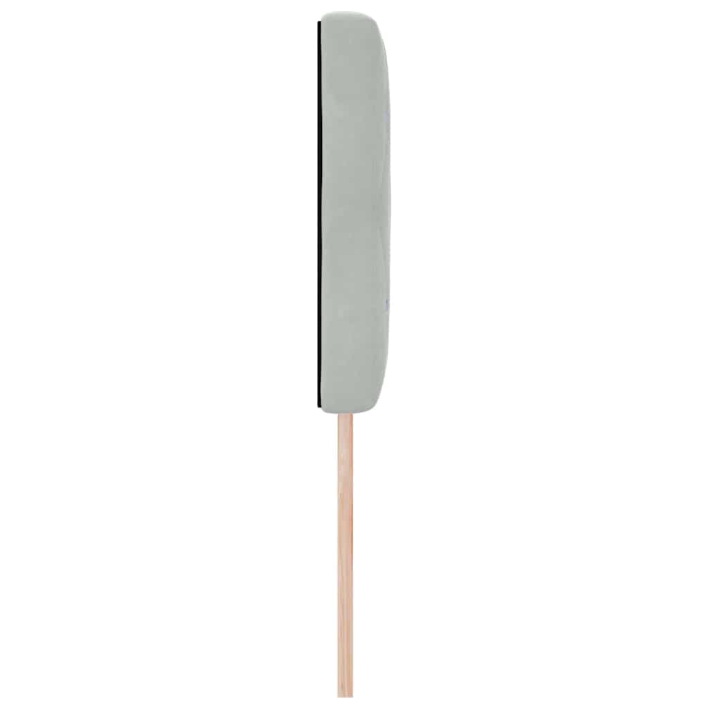 LED Kopfteil mit LED-Lichtleisten Hellgrau 160 cm Samt