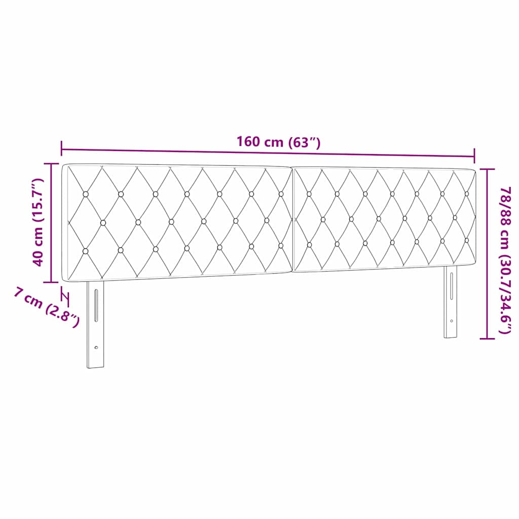 LED Kopfteil mit LED-Lichtleisten Dunkelgrau 160 cm Samt