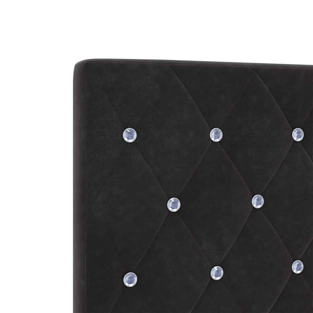 LED Kopfteil mit LED-Lichtleisten Schwarz 160 cm Samt