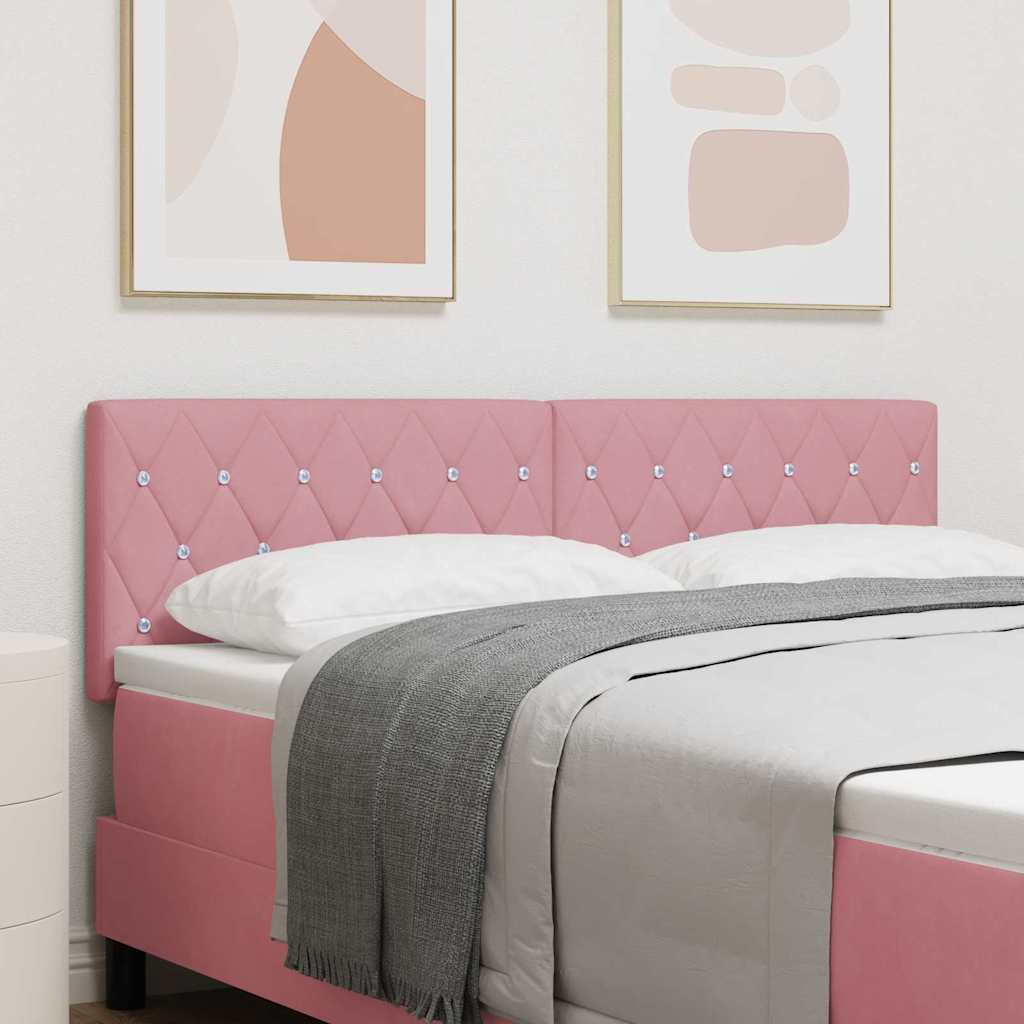 LED Kopfteil mit LED-Lichtleisten mit Kopfteil Rosa 160 cm Samt