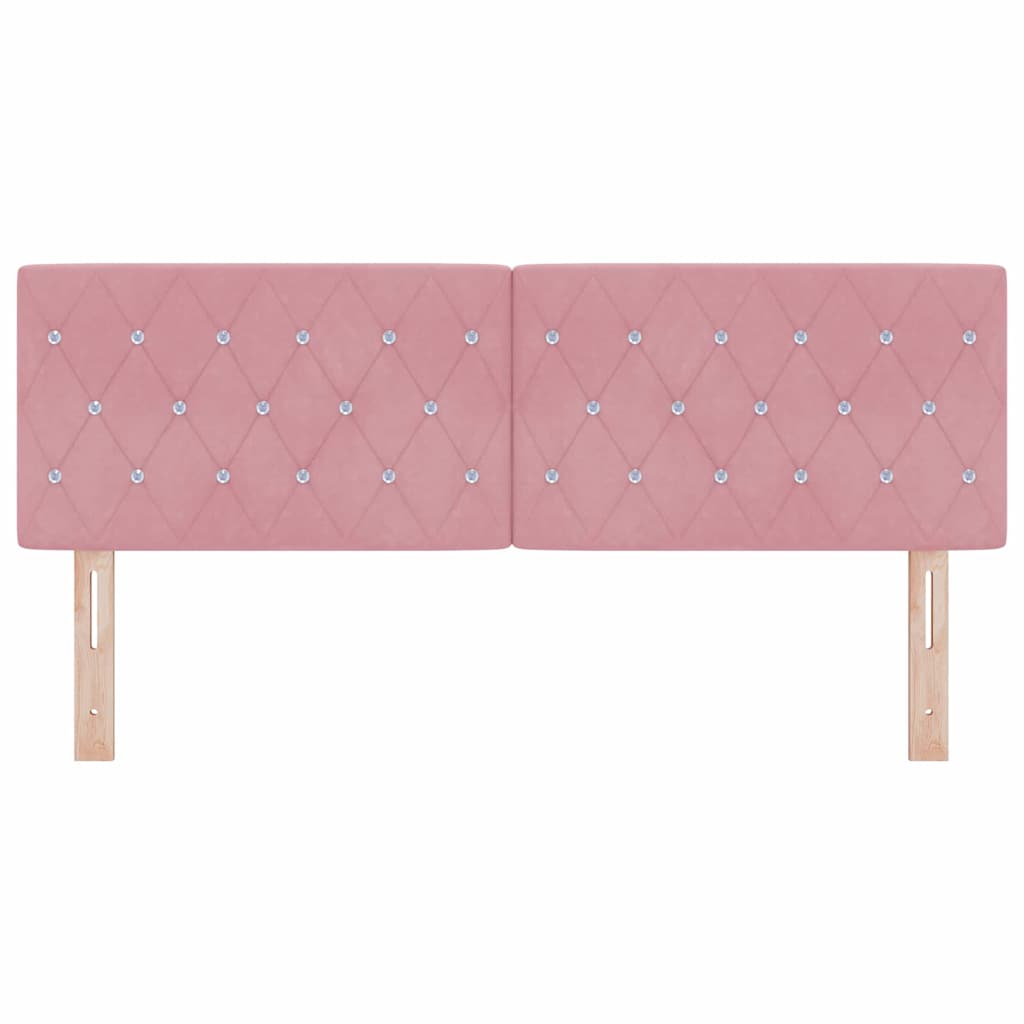 LED Kopfteil mit LED-Lichtleisten mit Kopfteil Rosa 160 cm Samt