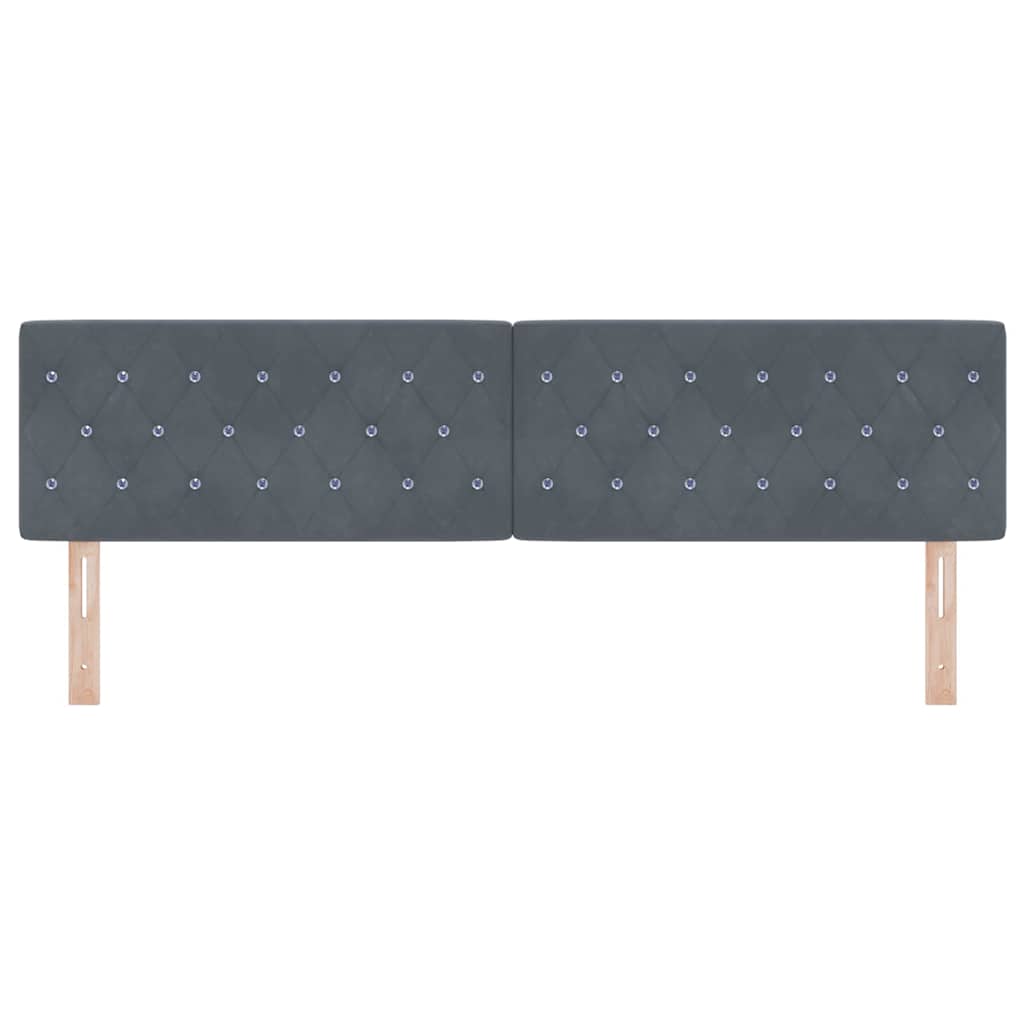 LED Kopfteil mit LED-Lichtleisten Dunkelgrau 180 cm Samt