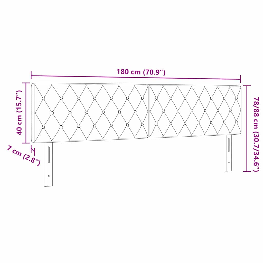 LED Kopfteil mit LED-Lichtleisten Dunkelgrau 180 cm Samt