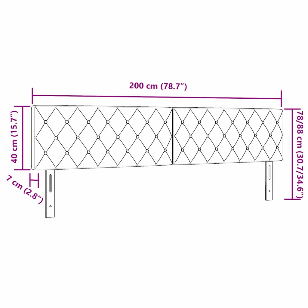 LED Kopfteil mit LED-Lichtleisten Hellgrau 200 cm Samt