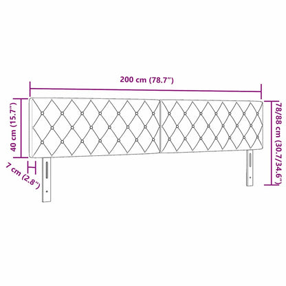 LED Kopfteil mit LED-Lichtleisten Schwarz 200 cm Samt