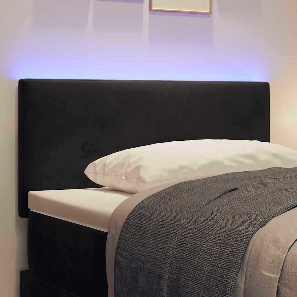 LED Kopfteil mit LED-Lichtleisten Schwarz 80 cm Samt