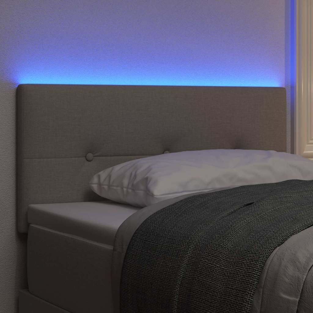 LED Kopfteil Taupe Stoff