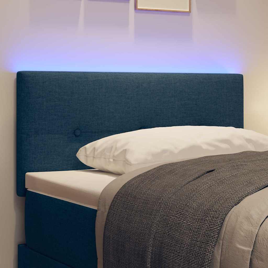 LED Kopfteil mit LED-Lichtleisten mit Kopfteil Blau 90 cm Stoff