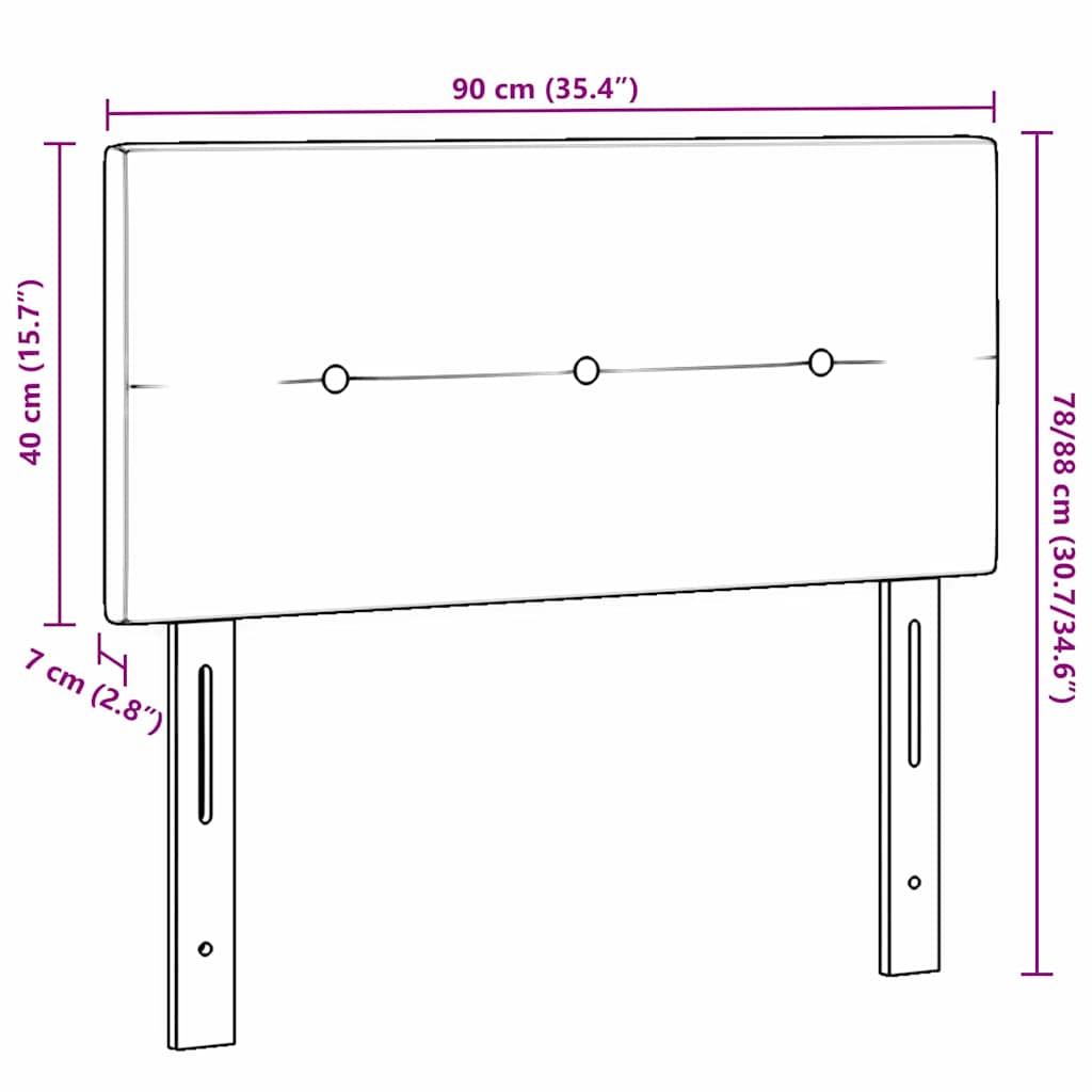 LED Kopfteil mit LED-Lichtleisten Grau 90 cm Samt
