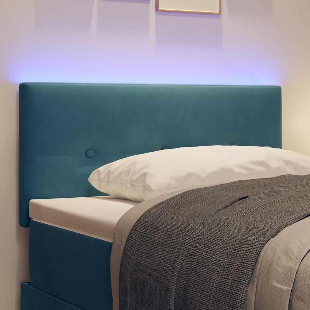 LED Kopfteil mit LED-Lichtleisten Blau 90 cm Samt