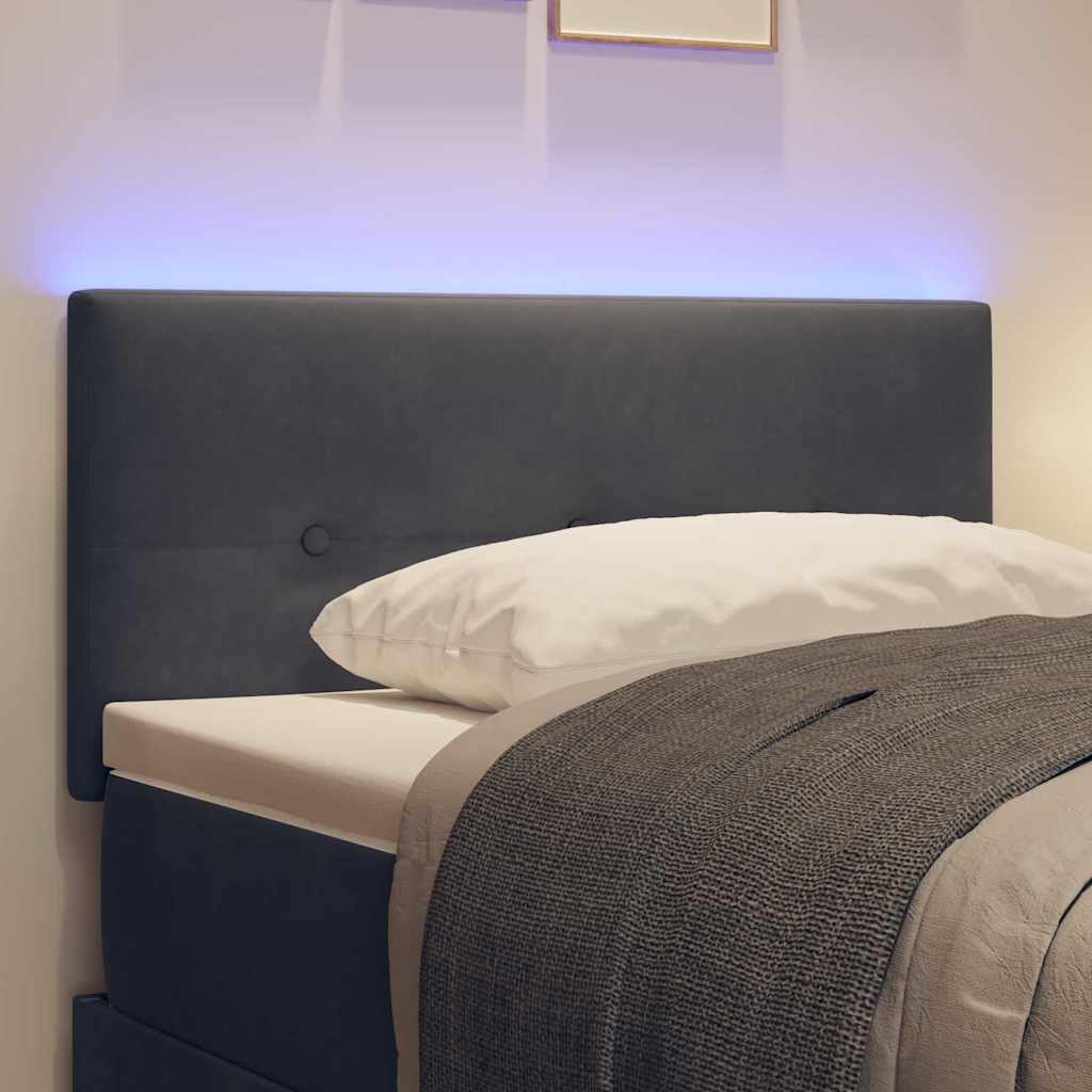 LED Kopfteil mit LED-Lichtleisten Grau 100 cm Samt