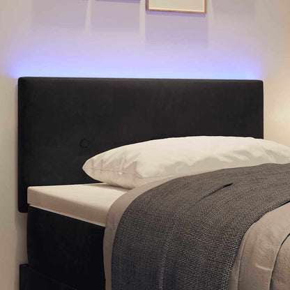 LED Kopfteil mit LED-Lichtleisten Schwarz 100 cm Samt