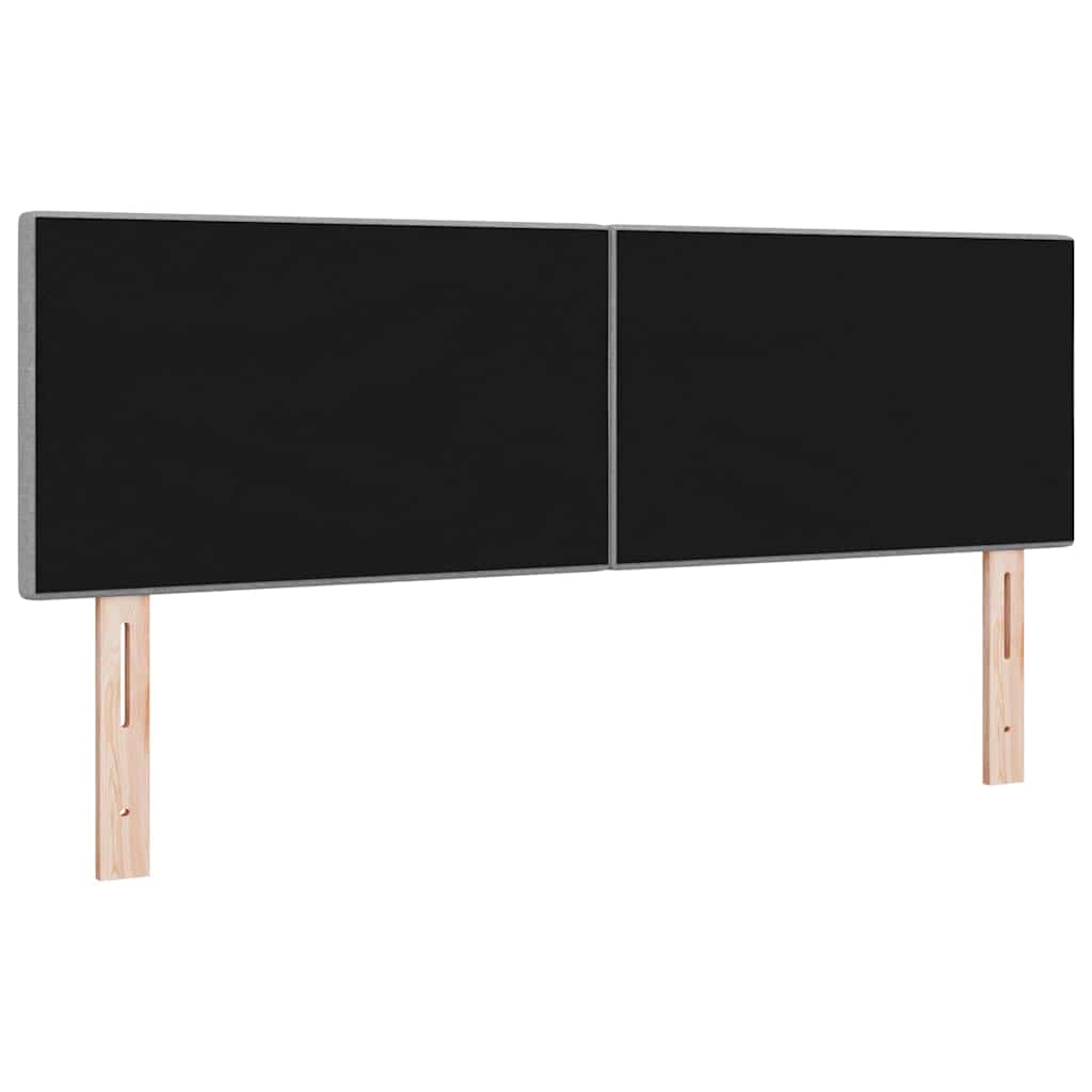 LED Kopfteil mit LED-Lichtleisten Hellgrau 144 cm Stoff