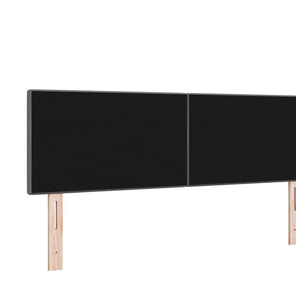 LED Kopfteil mit LED-Lichtleisten Dunkelgrau 144 cm Stoff