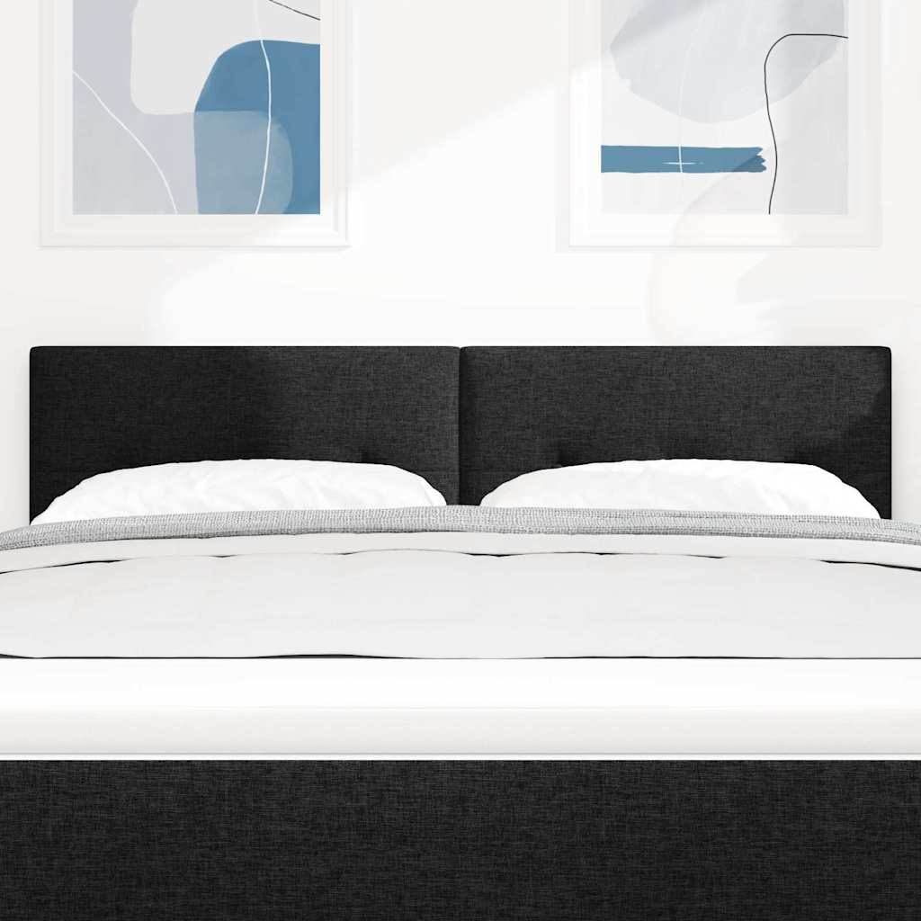 LED Kopfteil mit LED-Lichtleisten Schwarz 144 cm Stoff