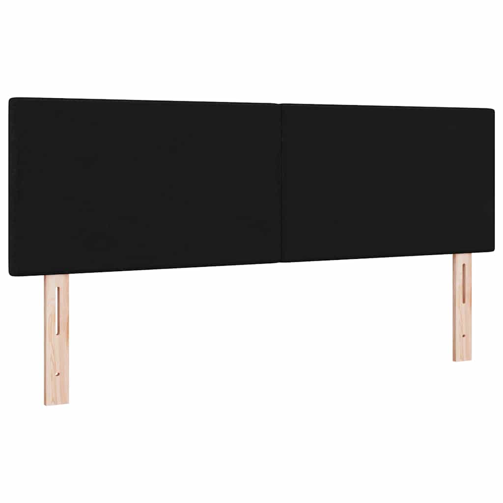 LED Kopfteil mit LED-Lichtleisten Schwarz 144 cm Stoff