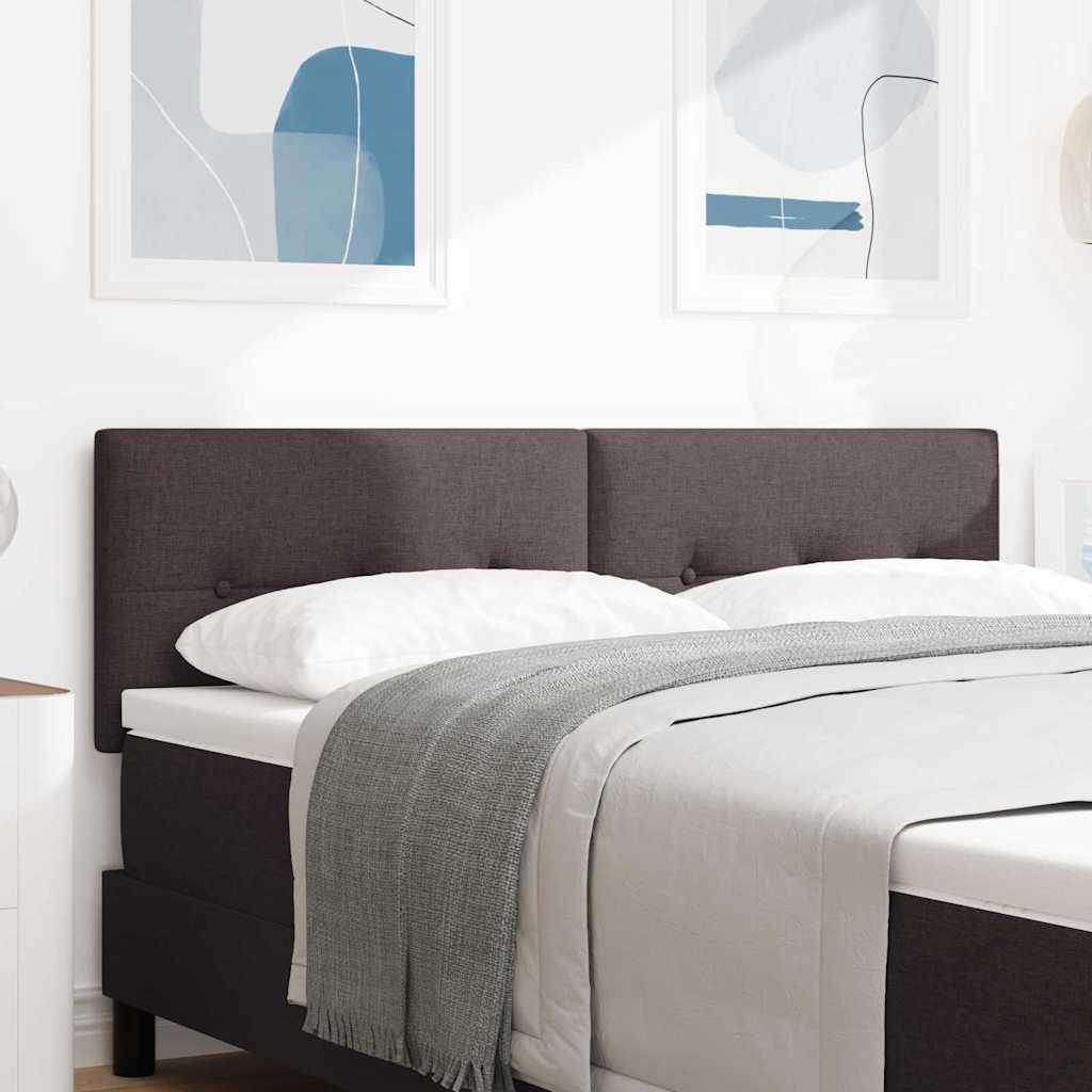LED Kopfteil mit LED-Lichtleisten Dunkelbraun 144 cm Stoff