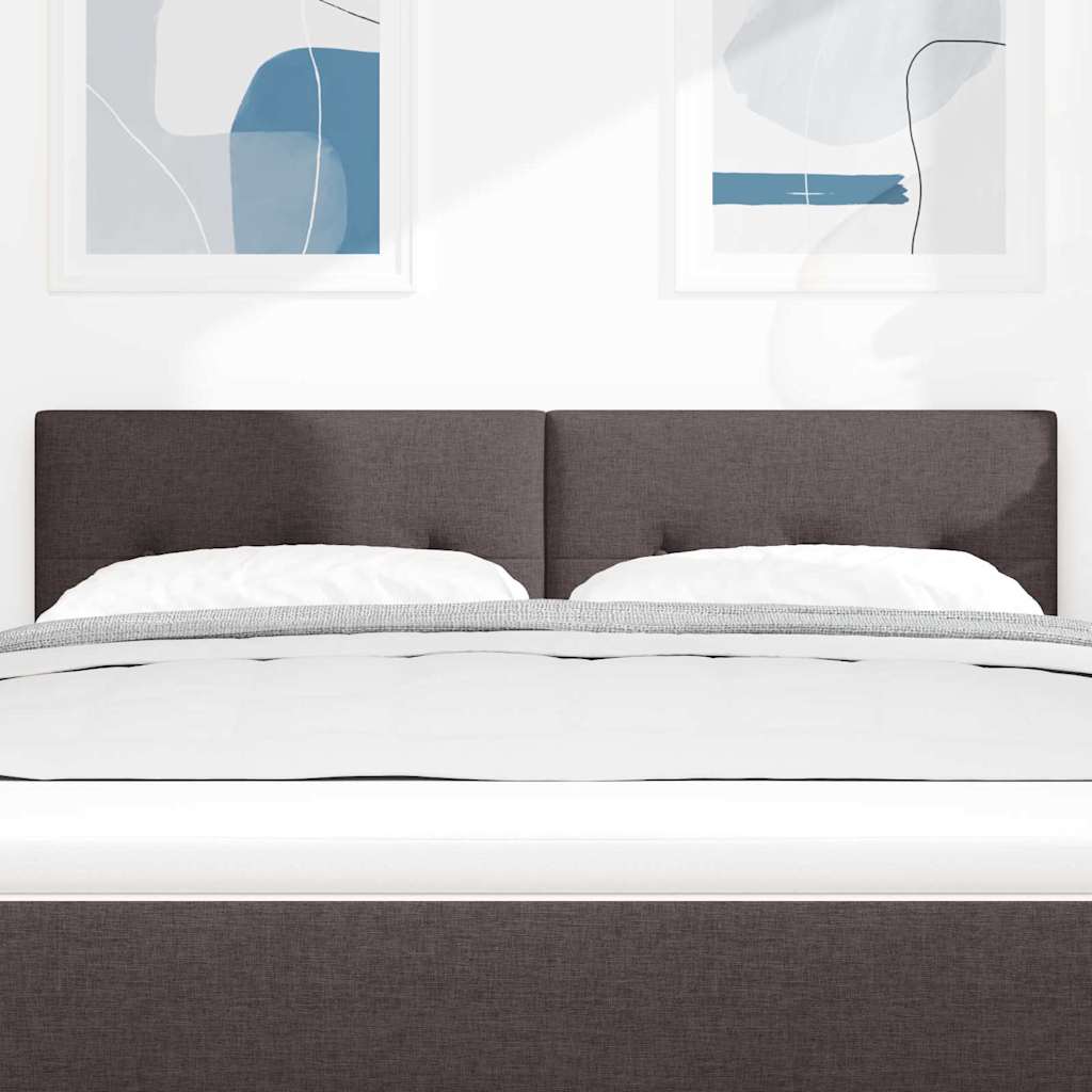 LED Kopfteil mit LED-Lichtleisten Dunkelbraun 144 cm Stoff