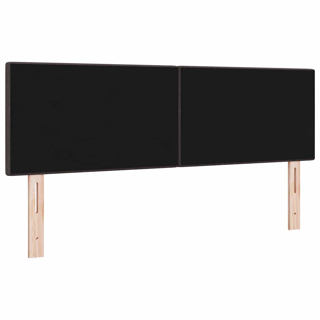 LED Kopfteil mit LED-Lichtleisten Dunkelbraun 144 cm Stoff