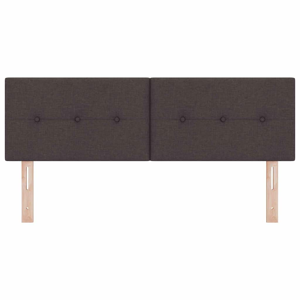 LED Kopfteil mit LED-Lichtleisten Dunkelbraun 144 cm Stoff