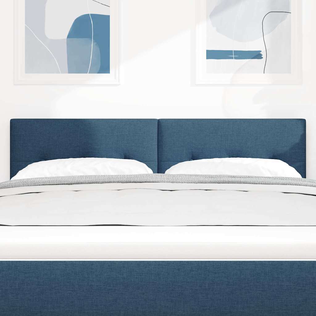LED Kopfteil mit LED-Lichtleisten Blau 144 cm Stoff