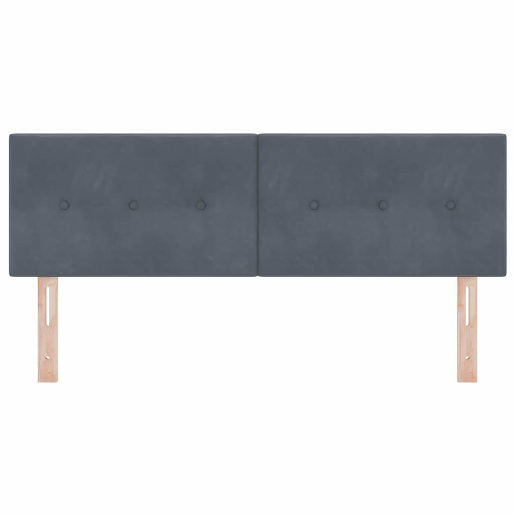 LED Kopfteil mit LED-Lichtleisten Grau 144 cm Samt