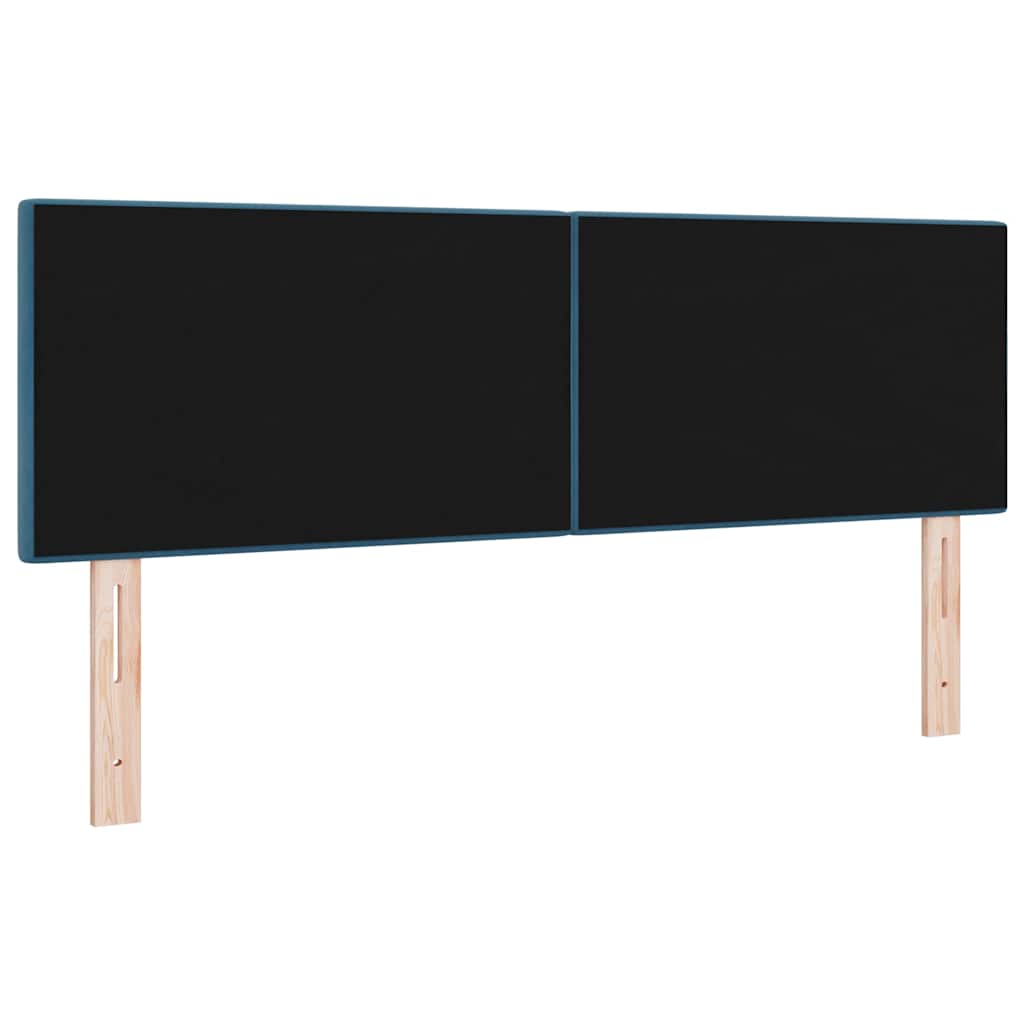 LED Kopfteil mit LED-Lichtleisten Blau 144 cm Samt