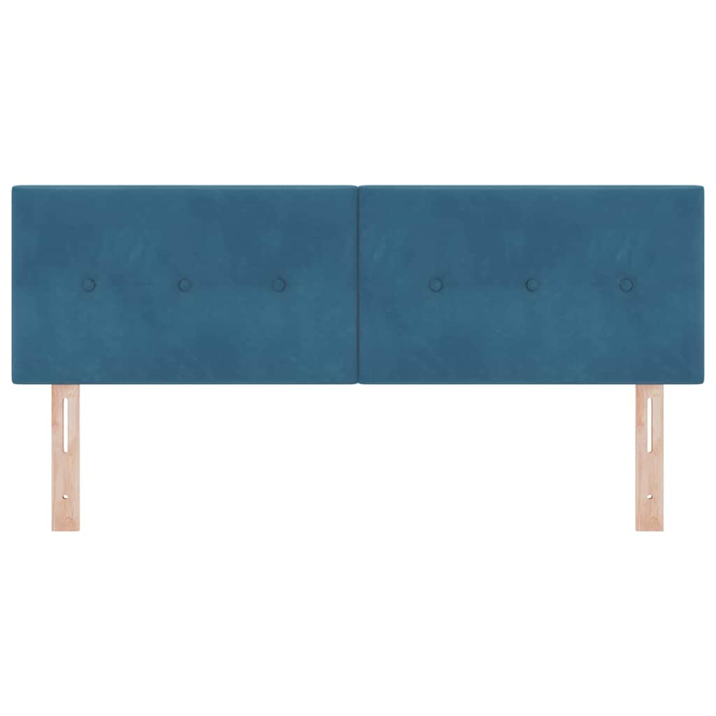 LED Kopfteil mit LED-Lichtleisten Blau 144 cm Samt