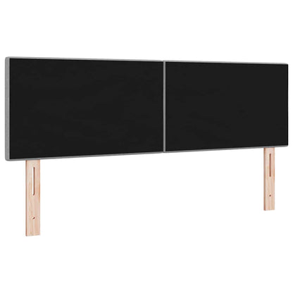 LED Kopfteil mit LED-Lichtleisten Hellgrau 160 cm Stoff